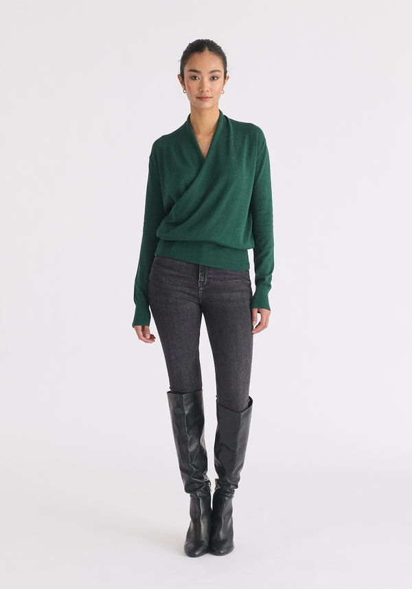 Paisie Long Sleeve Knitted Wrap Top