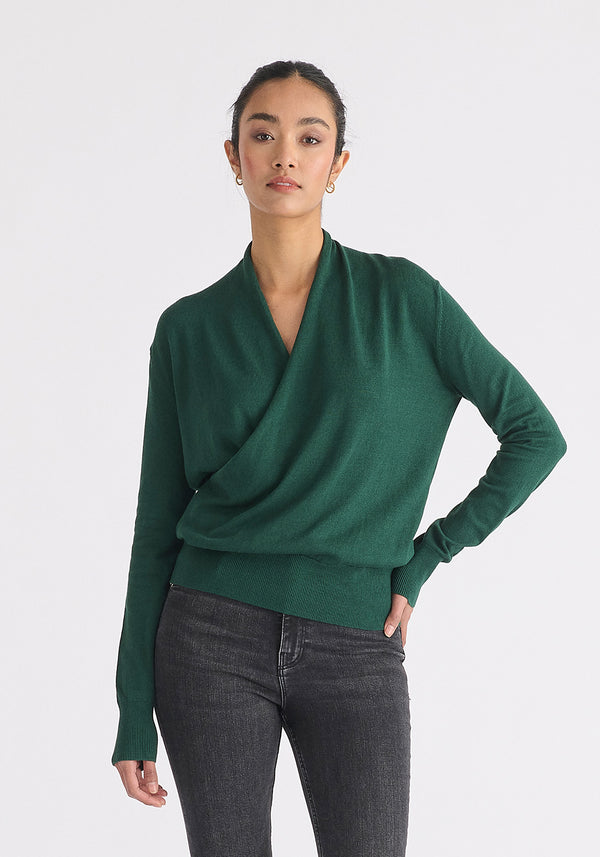 paisie Long Sleeve Knitted Wrap Top