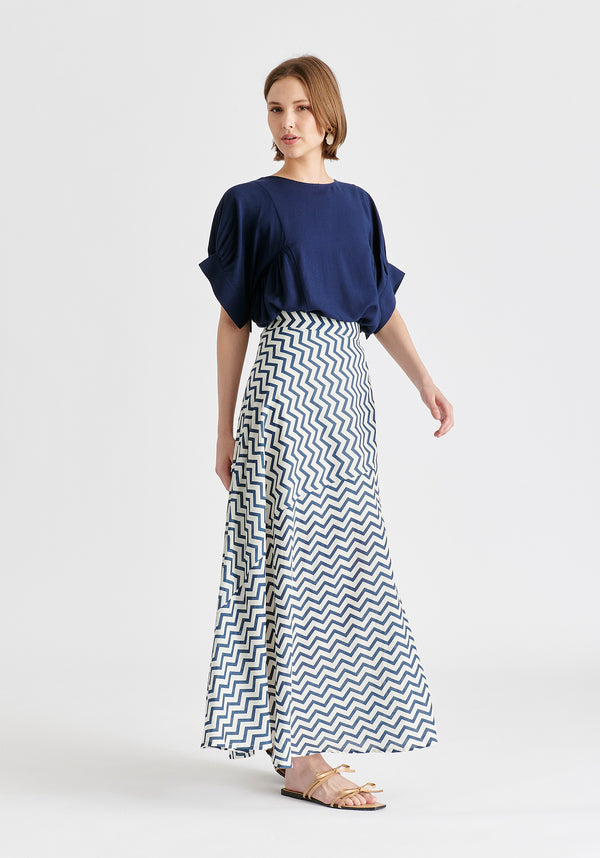 Paisie Maxi Skirt In Zigzag Pattern