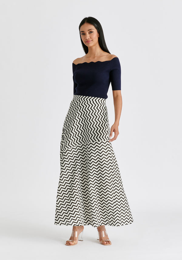 paisie Maxi Skirt in Zigzag Pattern