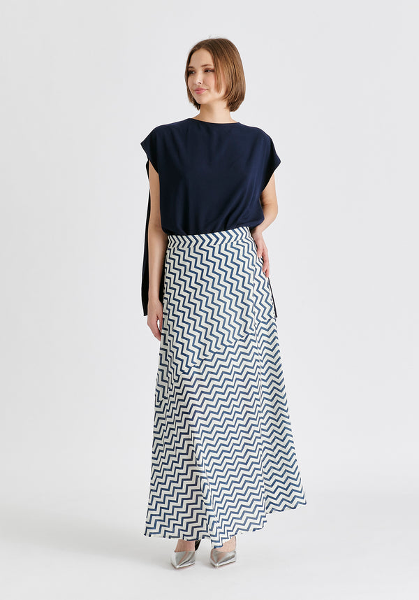 paisie Maxi Skirt in Zigzag Pattern
