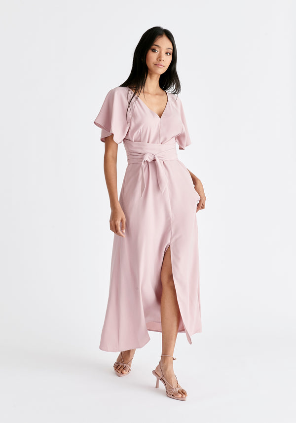 Paisie Maxi Waist Tie Dress