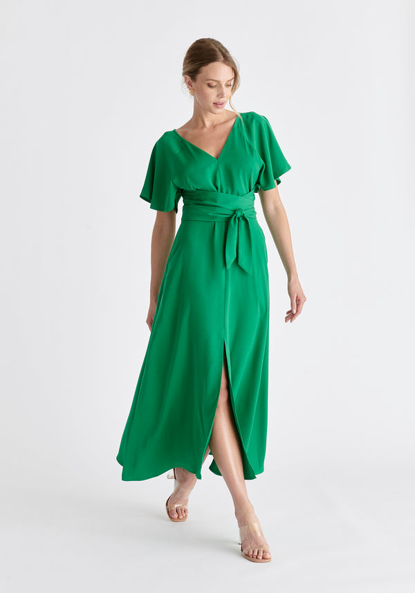 Paisie Maxi Waist Tie Dress