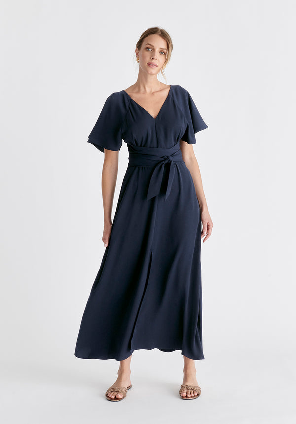 Paisie Maxi Waist Tie Dress