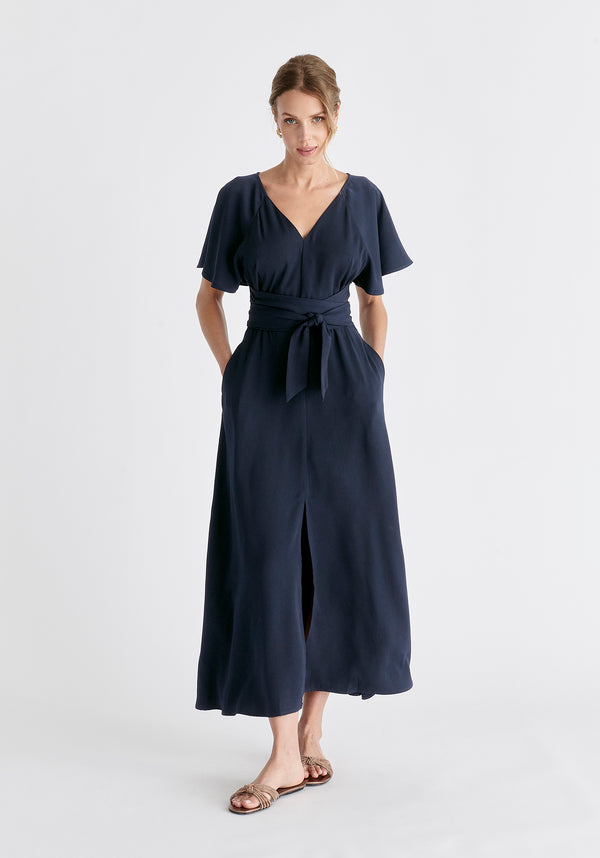 paisie Maxi Waist Tie Dress