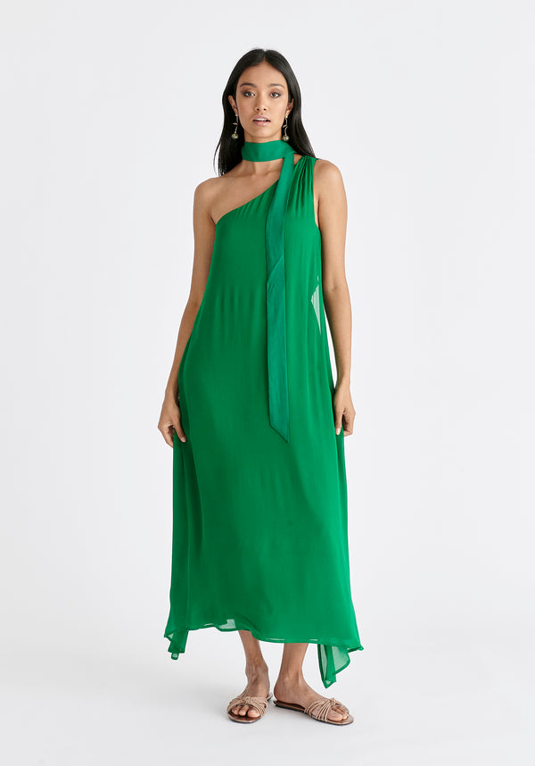 Paisie One Shoulder Flowy Dress