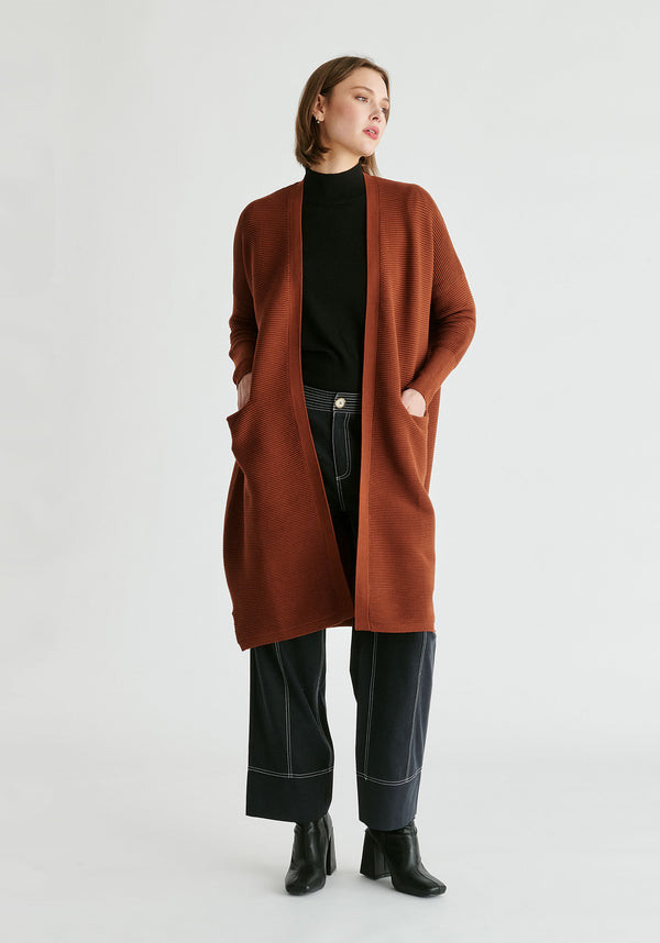 Paisie Paisie Long Ribbed Cardigan