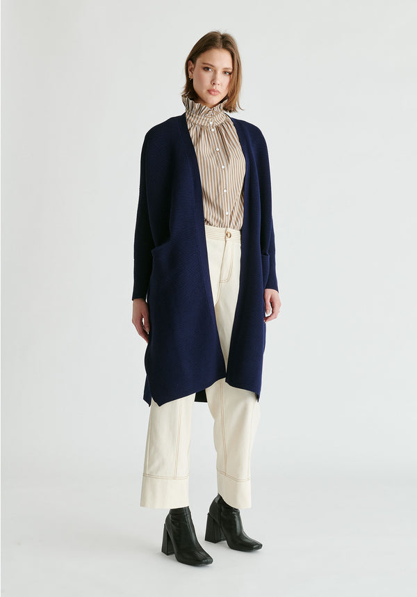 Paisie Paisie Long Ribbed Cardigan