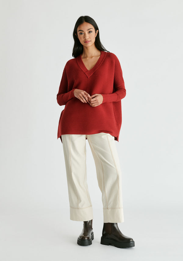 Paisie Paisie V-Neck Ribbed Jumper