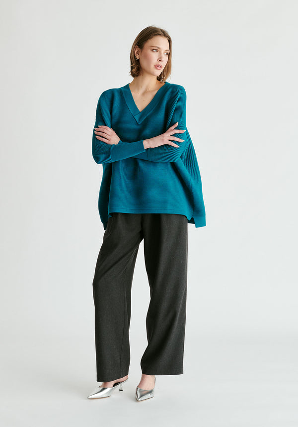 Paisie Paisie V-Neck Ribbed Jumper