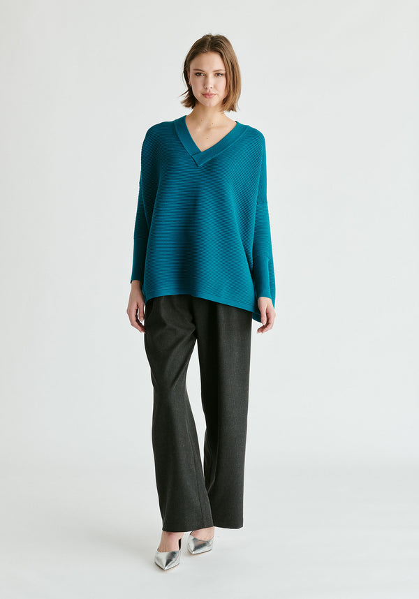Paisie Paisie V-Neck Ribbed Jumper