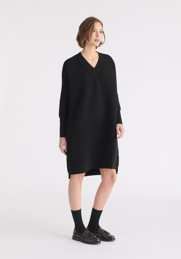Paisie Paisie V-Neck Ribbed Jumper Dress
