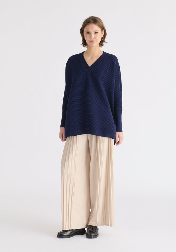 Paisie Paisie V-Neck Ribbed Jumper