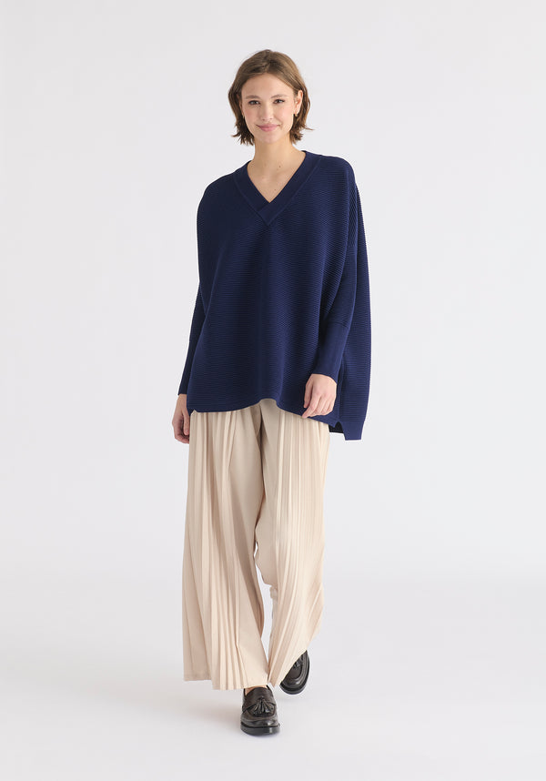 Paisie Paisie V-Neck Ribbed Jumper