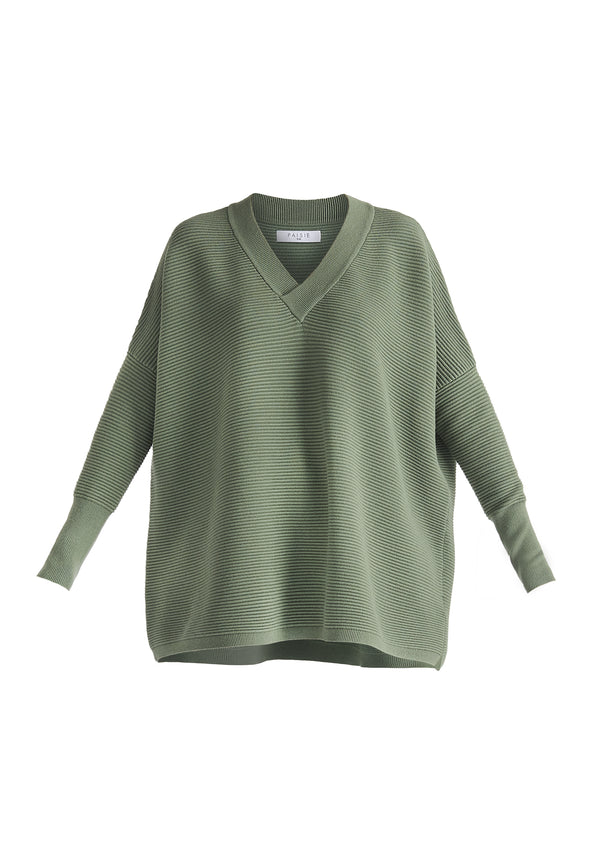 Paisie Paisie V-Neck Ribbed Jumper