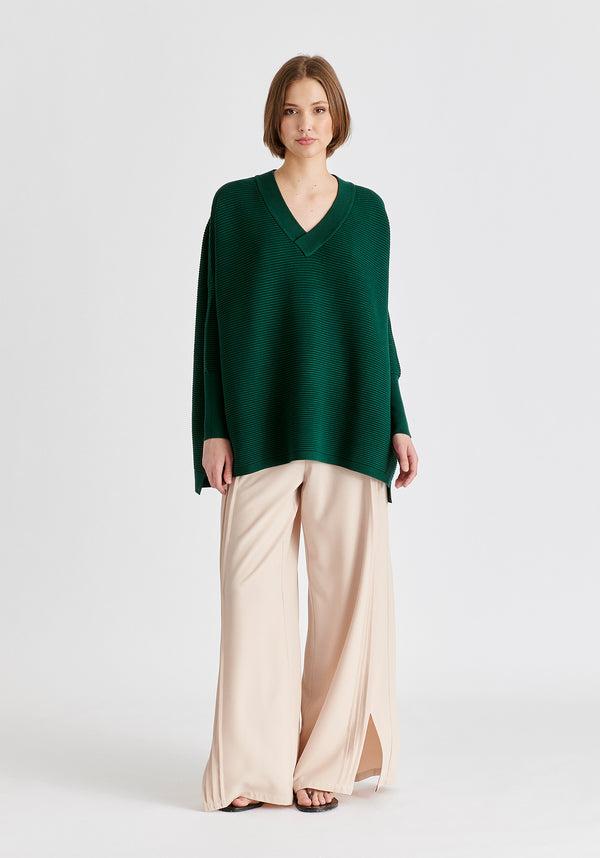 Paisie Paisie V-Neck Ribbed Jumper