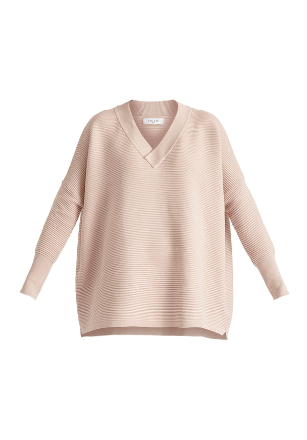 Paisie Paisie V-Neck Ribbed Jumper