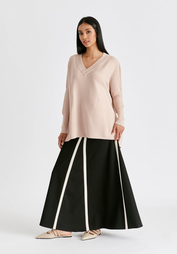 Paisie Paisie V-Neck Ribbed Jumper