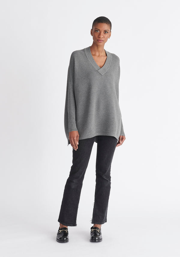 Paisie Paisie V-Neck Ribbed Jumper