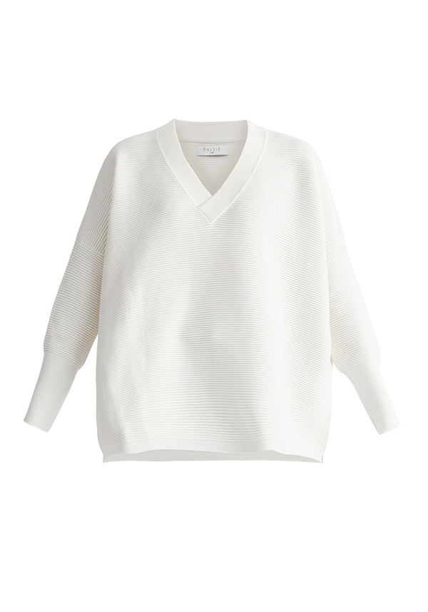 Paisie Paisie V-Neck Ribbed Jumper