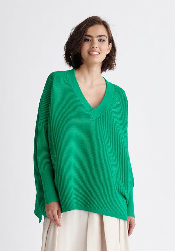 Paisie Paisie V-Neck Ribbed Jumper