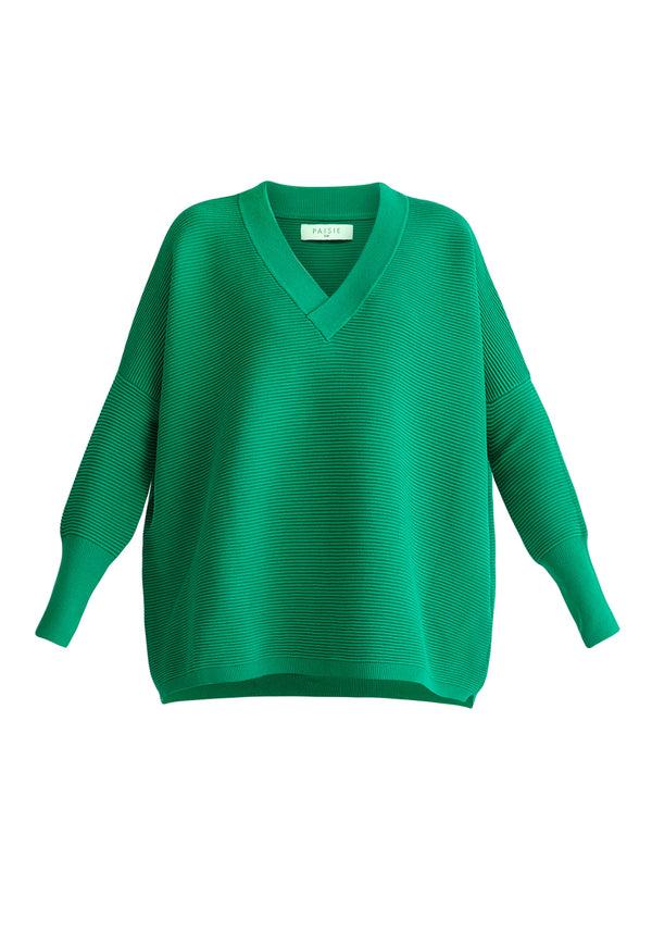 Paisie Paisie V-Neck Ribbed Jumper