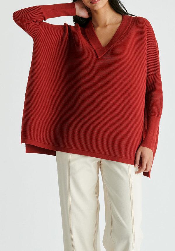 paisie Paisie V-Neck Ribbed Jumper
