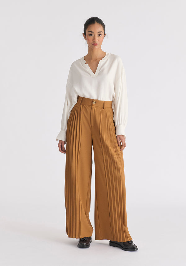 Paisie Pleated Wide Leg Trousers
