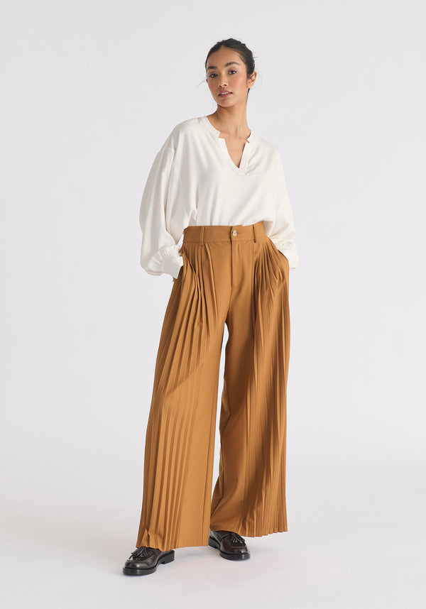 Paisie Pleated Wide Leg Trousers