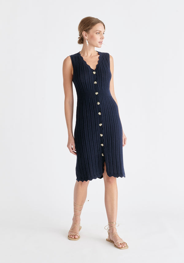 paisie Pointelle Knitted Dress