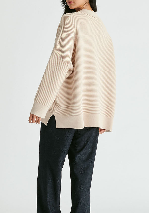 paisie Polo Collar Ribbed Jumper