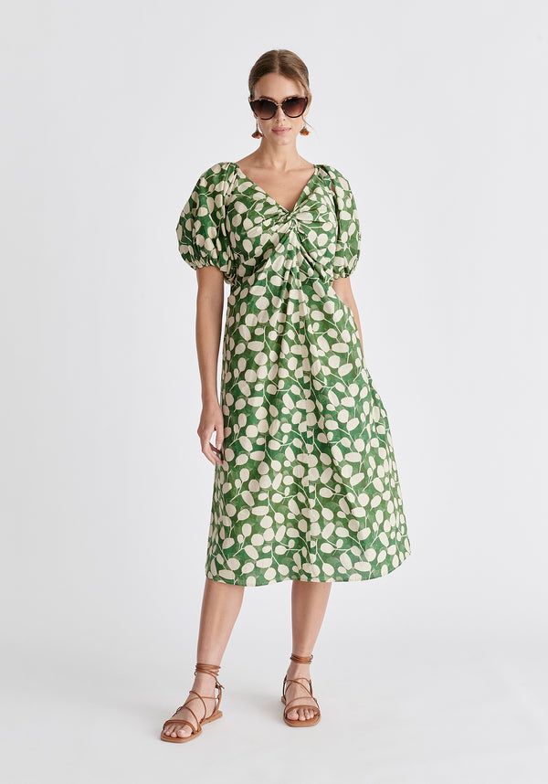 paisie Puff Sleeve Twist Dress