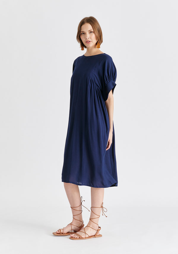 Paisie Relaxed Fit Dress With Back Bow Detail