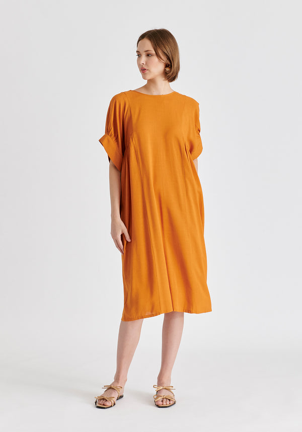 Paisie Relaxed Fit Dress With Back Bow Detail