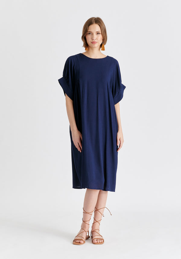 paisie Relaxed Fit Dress with Back Bow Detail