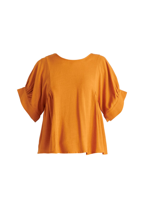 Paisie Relaxed Fit Top With Back Bow Detail