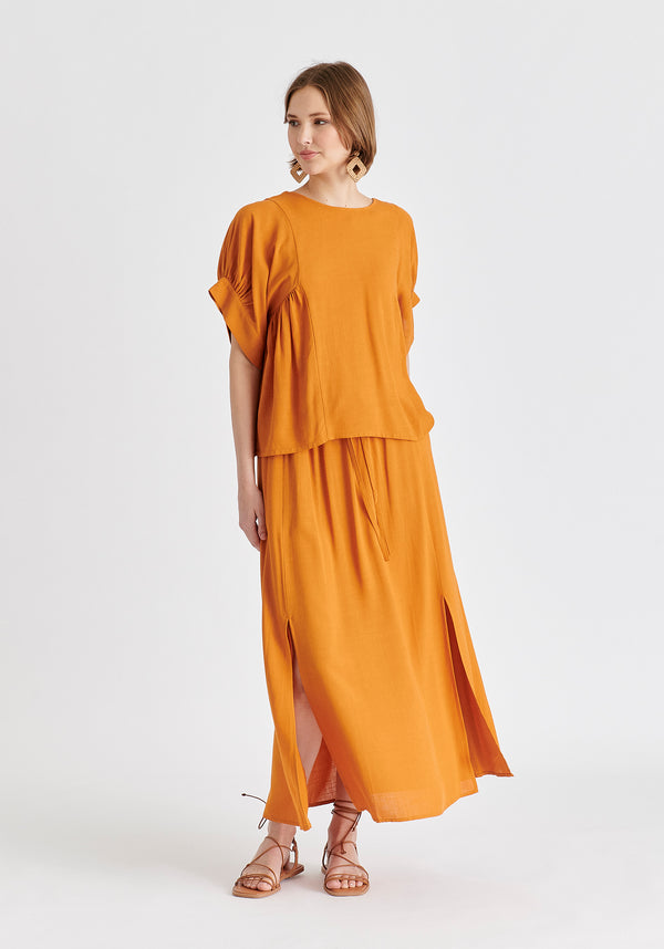 Paisie Relaxed Fit Top With Back Bow Detail