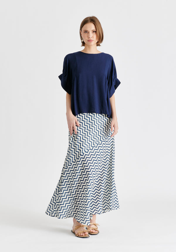 paisie Relaxed Fit Top with Back Bow Detail