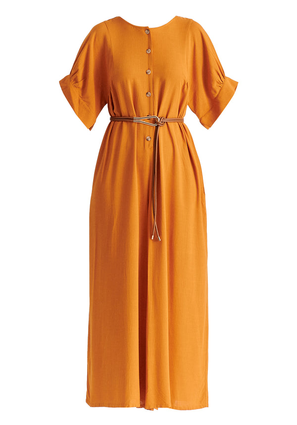 Paisie Relaxed Fit Wide Leg Jumpsuit With Belt
