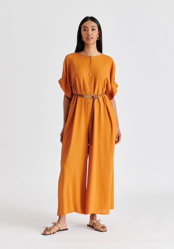 Paisie Relaxed Fit Wide Leg Jumpsuit With Belt