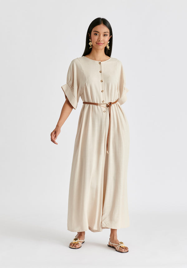 Paisie Relaxed Fit Wide Leg Jumpsuit With Belt