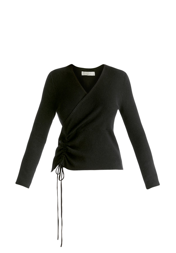 Paisie Ribbed Drawstring Top