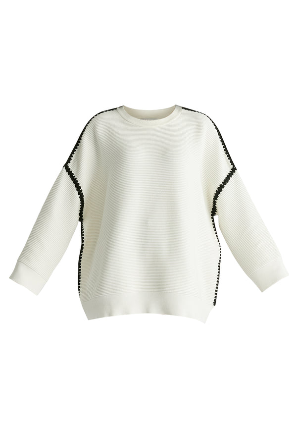 Paisie Ribbed Jumper With Contrasting Embroidery