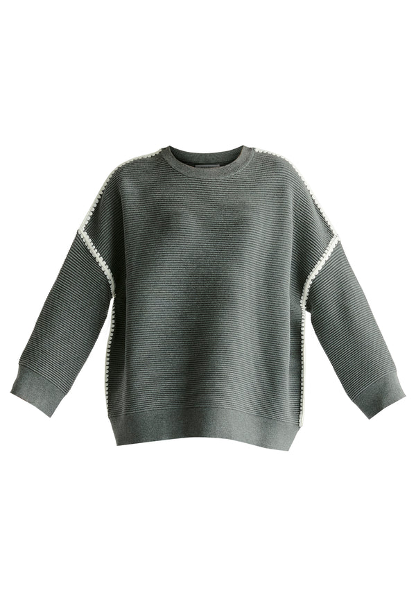 Paisie Ribbed Jumper With Contrasting Embroidery