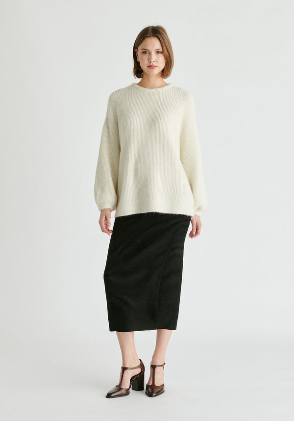 Paisie Ribbed Midi Skirt