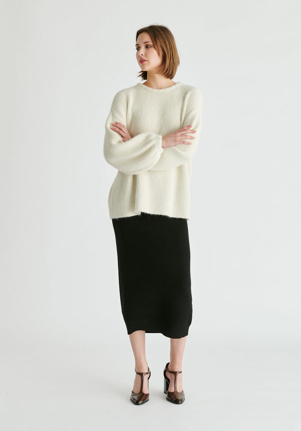 Paisie Ribbed Midi Skirt