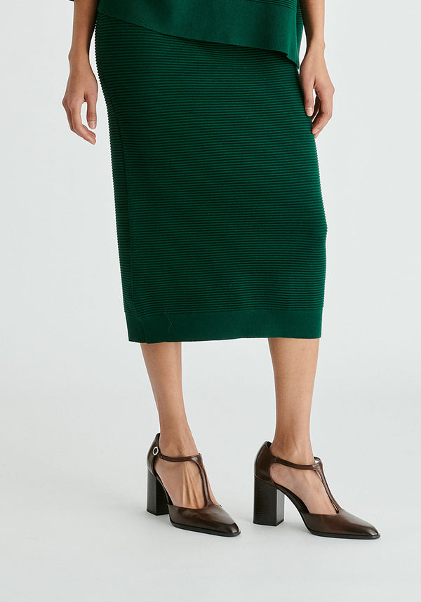 paisie Ribbed Midi Skirt