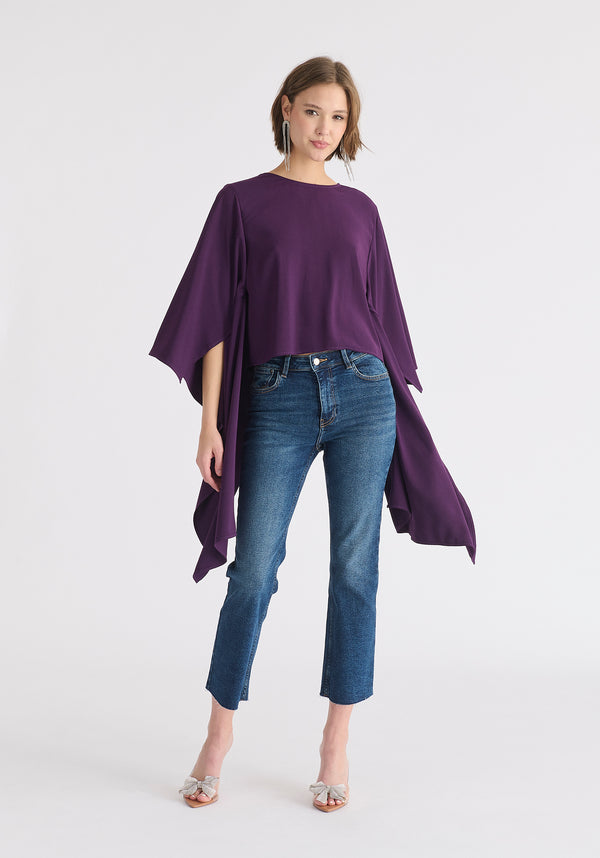 Paisie Round Neck Cape Top