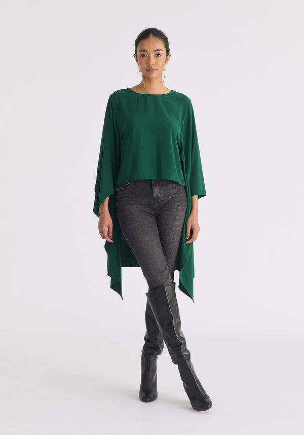 Paisie Round Neck Cape Top