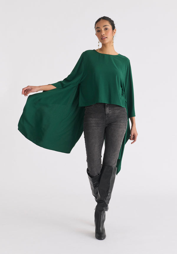 Paisie Round Neck Cape Top